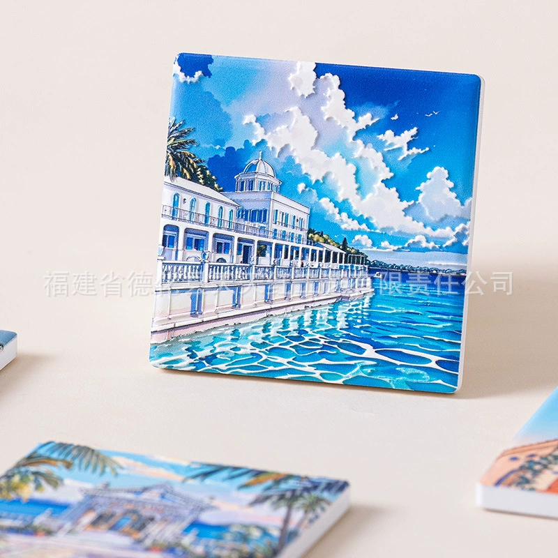  Ceramic refrigerator magnet mandala cross-border national cultural tourism scenic spots 3D relief design and production