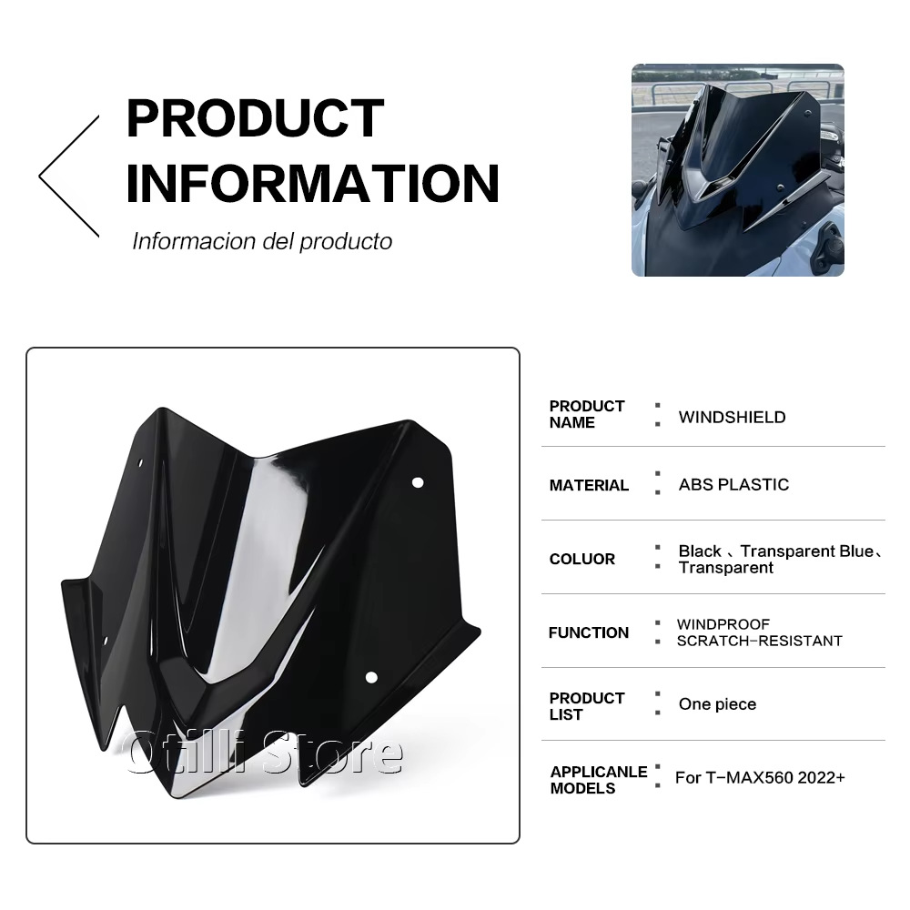 Yamaha Tmax560 Tech Max 2022-2026 Motorcycle Modification Parts Height-Increasing Windscreen Cross-Border