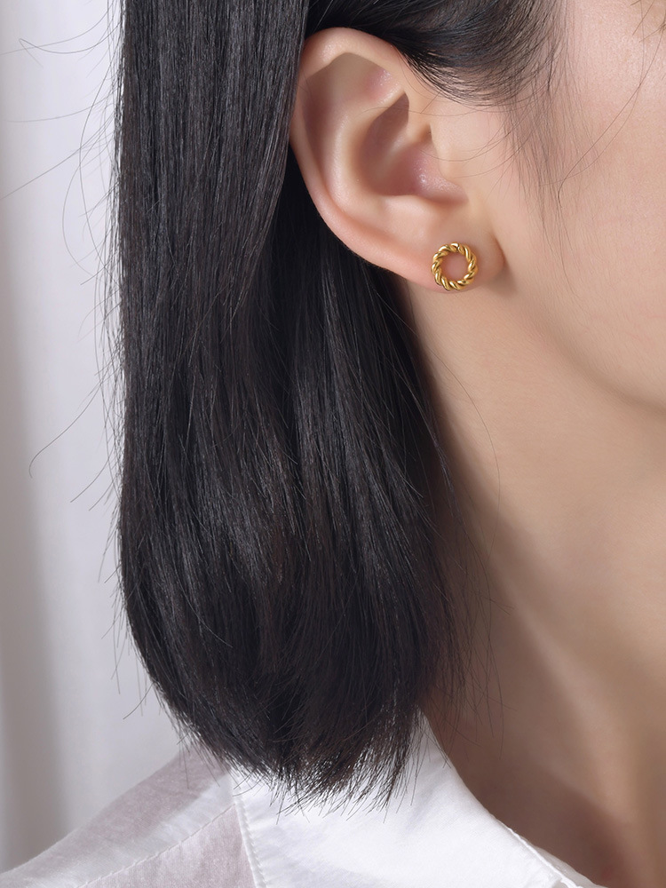 Fashion Geometric Stainless Steel Plating Ear Studs 1 Pair