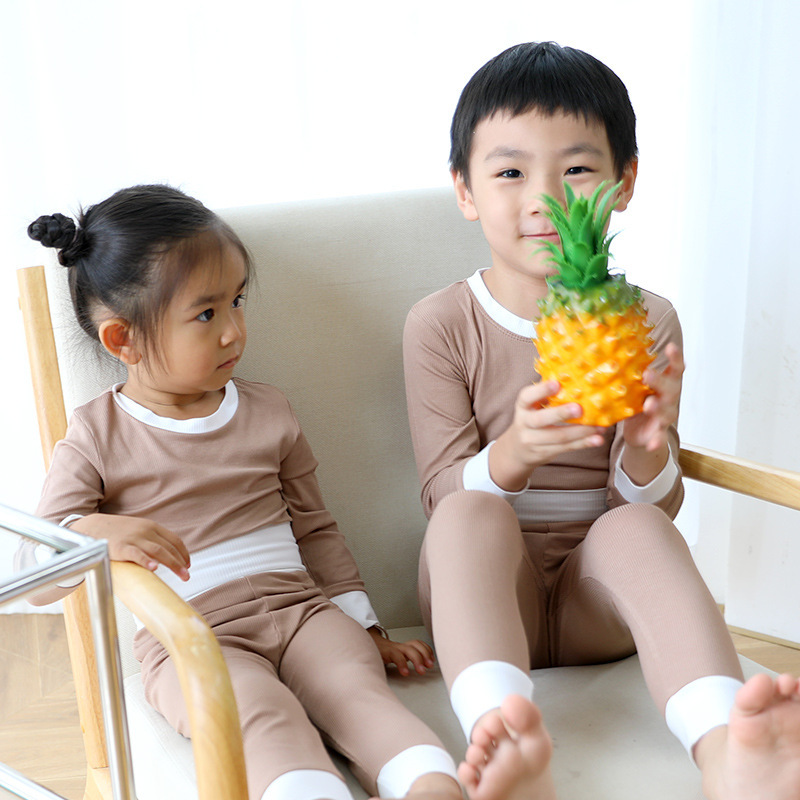 2023 autumn long sleeve pants belly high waist baby boys and girls minkhymom home clothing 2 pieces suit