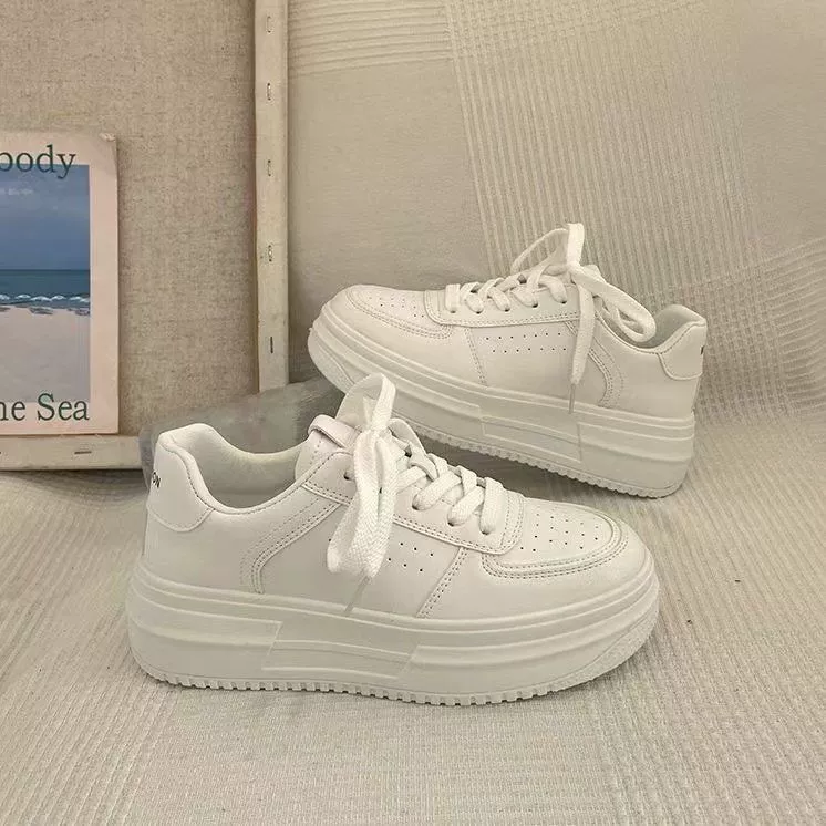 Белые платформенные кроссовки Tide High Platform Sneakers - демисезонные, универсальная теплая повседневная обувь для отдыха