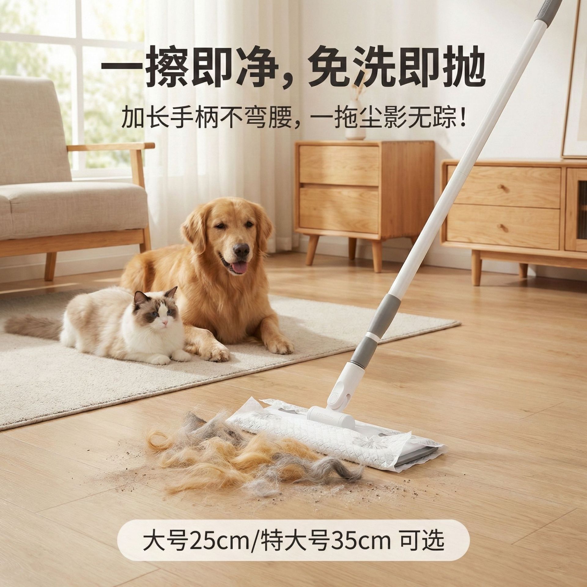 Cross-Border Premium Electrostatic Dust Removal Paper Disposable Mop Wipes for Cleaning Floors, No-Rinse Lazy Mop