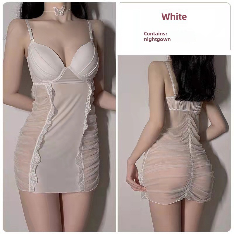 Sexy spodní prádlo s hlubokým výstřihem, sexy hluboké V, síťované, průhledné, svůdné, horké, noční košilky, jednodílné, dodání_voghion.com