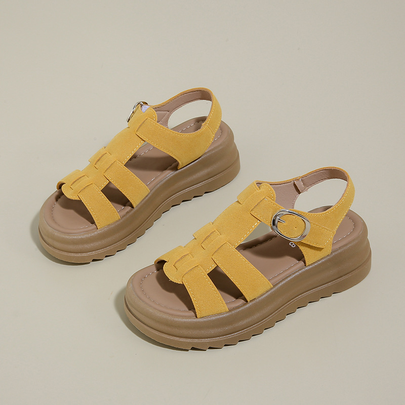 Sandalias romanas de primavera y verano para mujeres 2026 nuevos zapatos de moda para mujeres, zapatos de playa gruesos y suaves no cansados