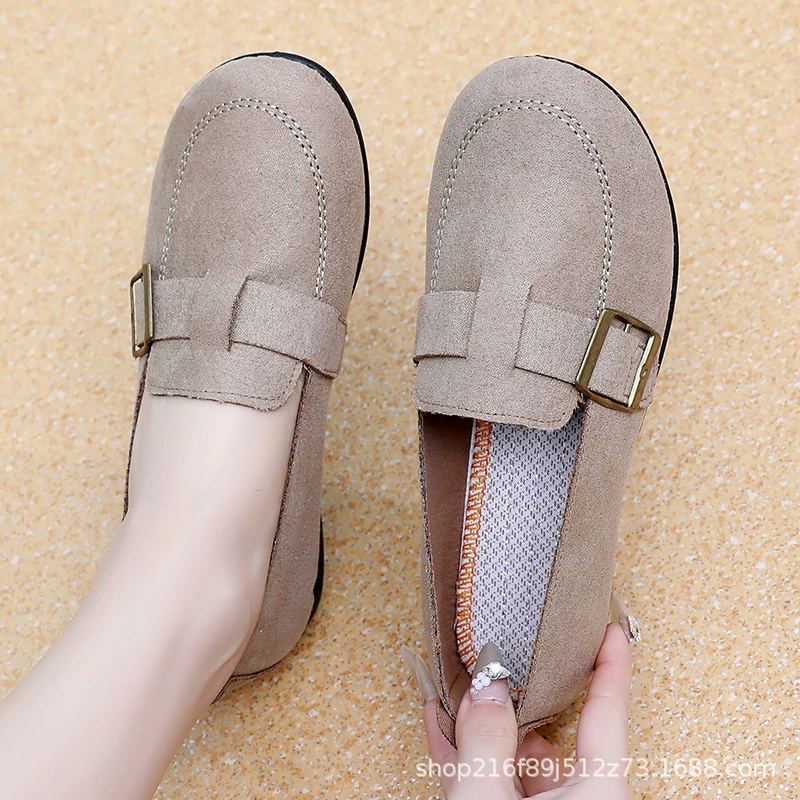 Новые нескользящие туфли на мягкой подошве, тканевые туфли Doudou Beijing, удобные модные дышащие туфли Birkenstock на одной ноге на плоской подошве для мам.