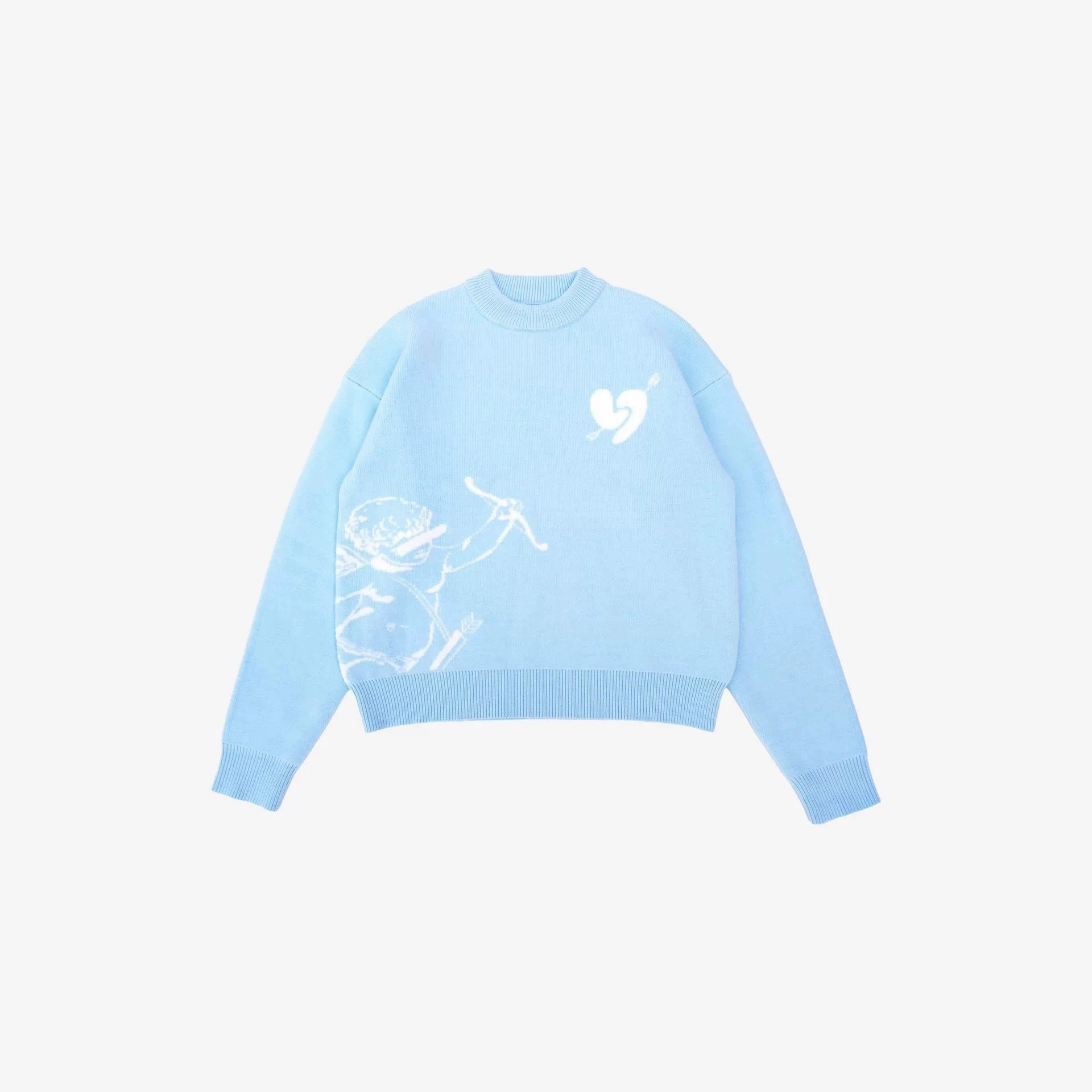Демисезонный вязаный свитер, oversize, круглый ворот