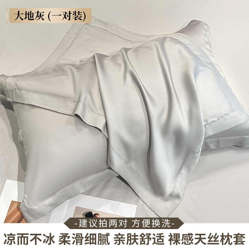 Funda de almohada de verano Tensi, un par de seda de doble cara, seda de hielo de rama alta, juego frío 48x74cm, lujo ligero