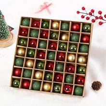 Christmas balls 3cm, 49 paper boxes with tree pendants