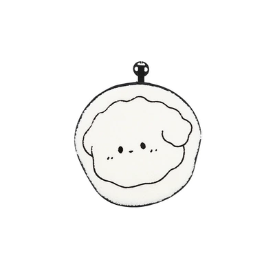 Plush Car Cushion Cute — Headrest - steamed-velvet-cushion-black-and-white-dog-front