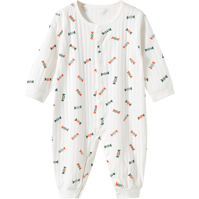 Bebé mono primavera y otoño verano bebé algodón manga larga traje aire acondicionado mameluco hombres y mujeres ropa delgada recién nacido
