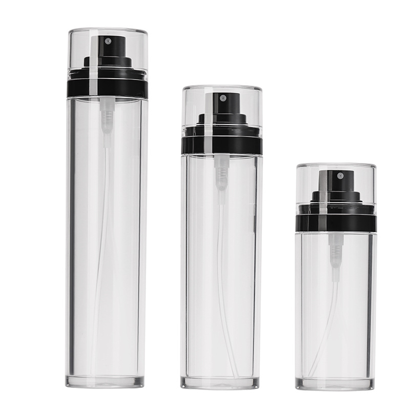 Xu Min Empaquetado 50ml Botella de pulverización de PET de inyección 100ml Botella de pulverización transparente de pared gruesa Botella de pulverización de maquillaje fijo Protección del medio ambiente
