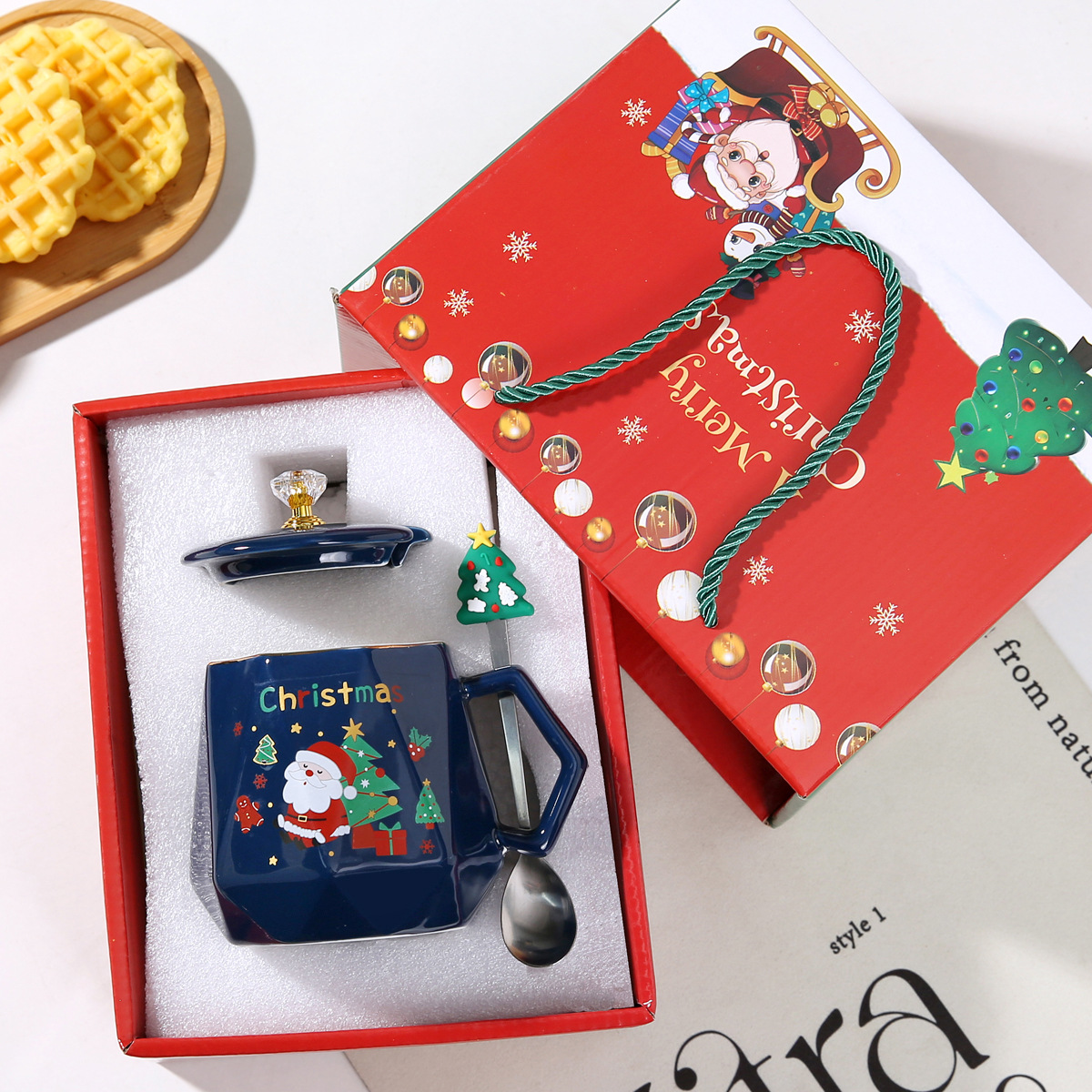 Christmas tree cup lid gift box