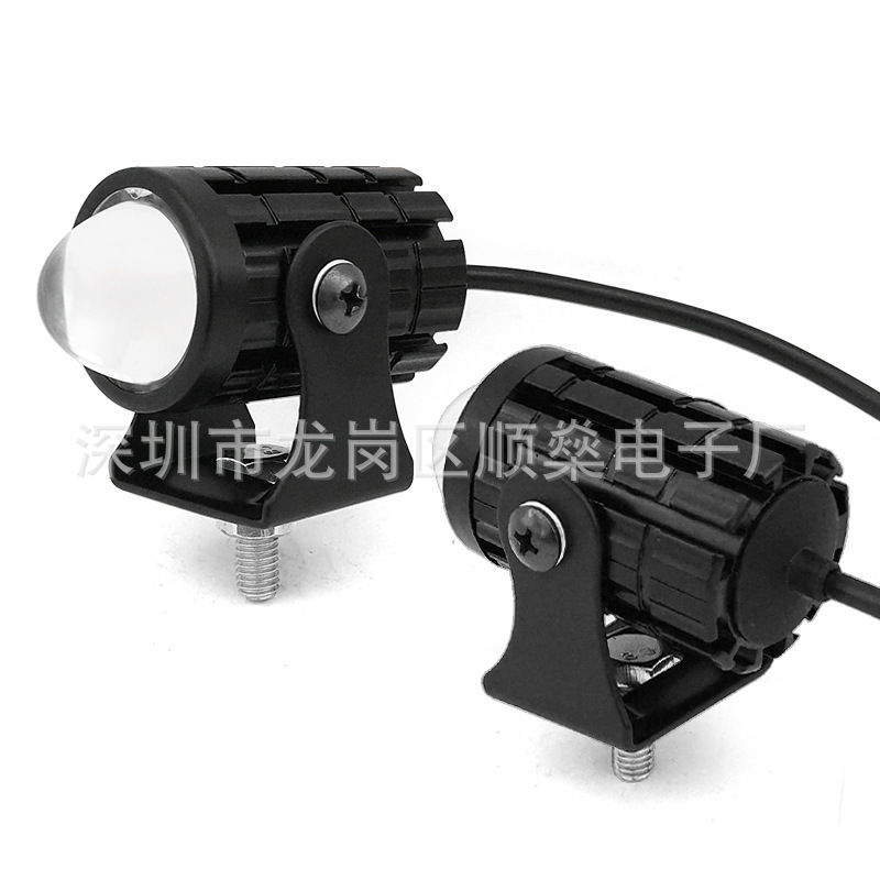 Cross-Border Led Motorcycle Lights Mini Small Steel Cannon Spotlights High and Low Beam Auxiliary Headlights External Electric Vehicle Lights