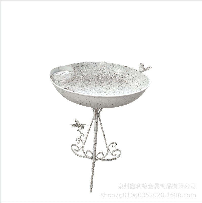 跨境birdbath金属铁艺鸟浴盆喂鸟器户外花园林庭院草坪装饰品摆件|undefined