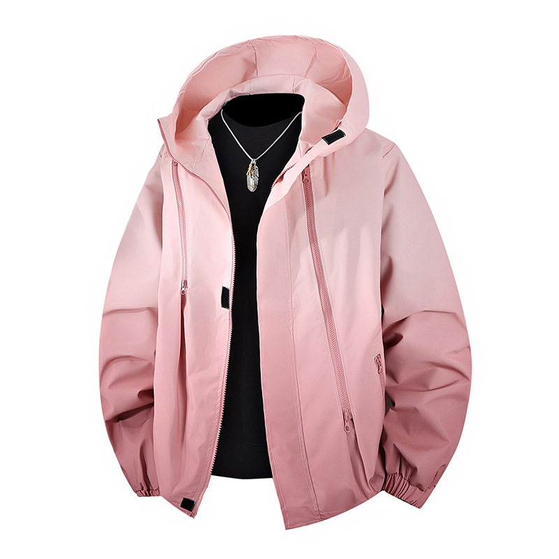 026 Gradient Jacket New Spring and Autumn Work Jacket Men's Jacket Casual Easiest for Match Trendy Gradient Loose Jacket