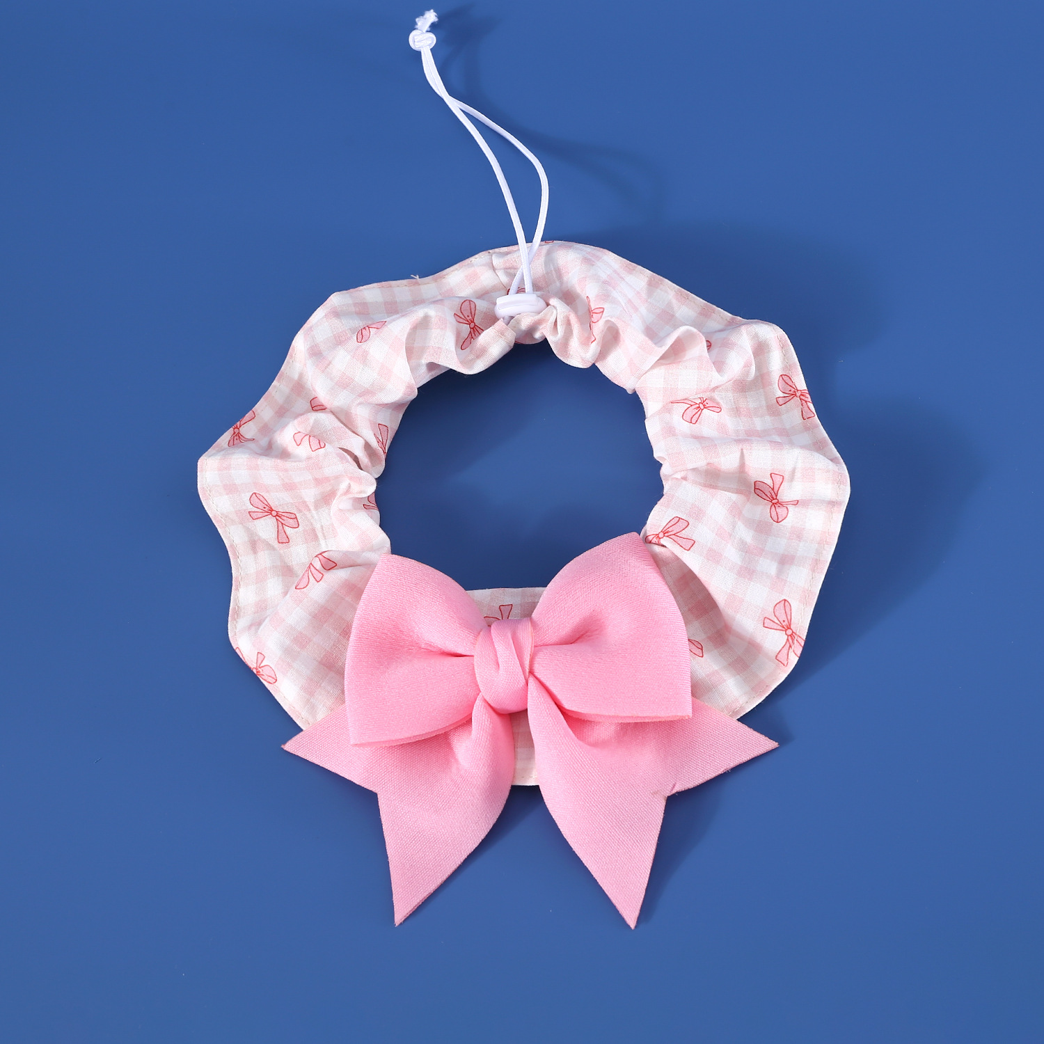 Tejido de encaje a cuadros para mascotas lindos arcos elásticos collares broches para perros pequeños y medianos