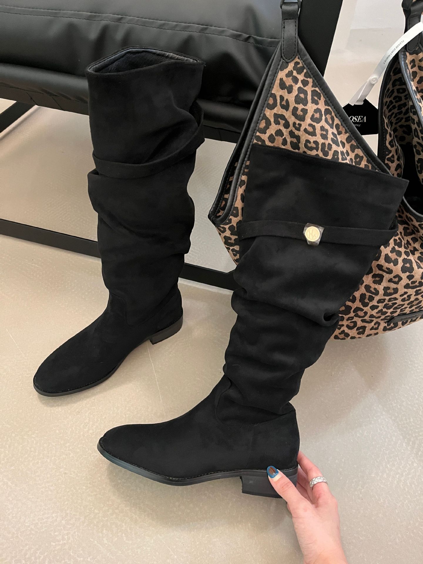 ShoeVault 2024 Chunky Heel Retro Fleece-Lined Coffee Color Riding French Style Slim Bare Autumn Winter Women's Over-the-Knee Boots_voghion.com