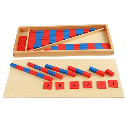 Montessori red and blue counting stick teaching aids Mathematics Montessori teaching aids wooden children's educational counting stick early education toys