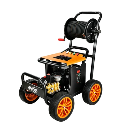 Mobile industrial high-pressure car washer, multifunctional cleaning equipment for car washes, construction sites, courtyards, and farms (Car washing machine) - 15m-tube