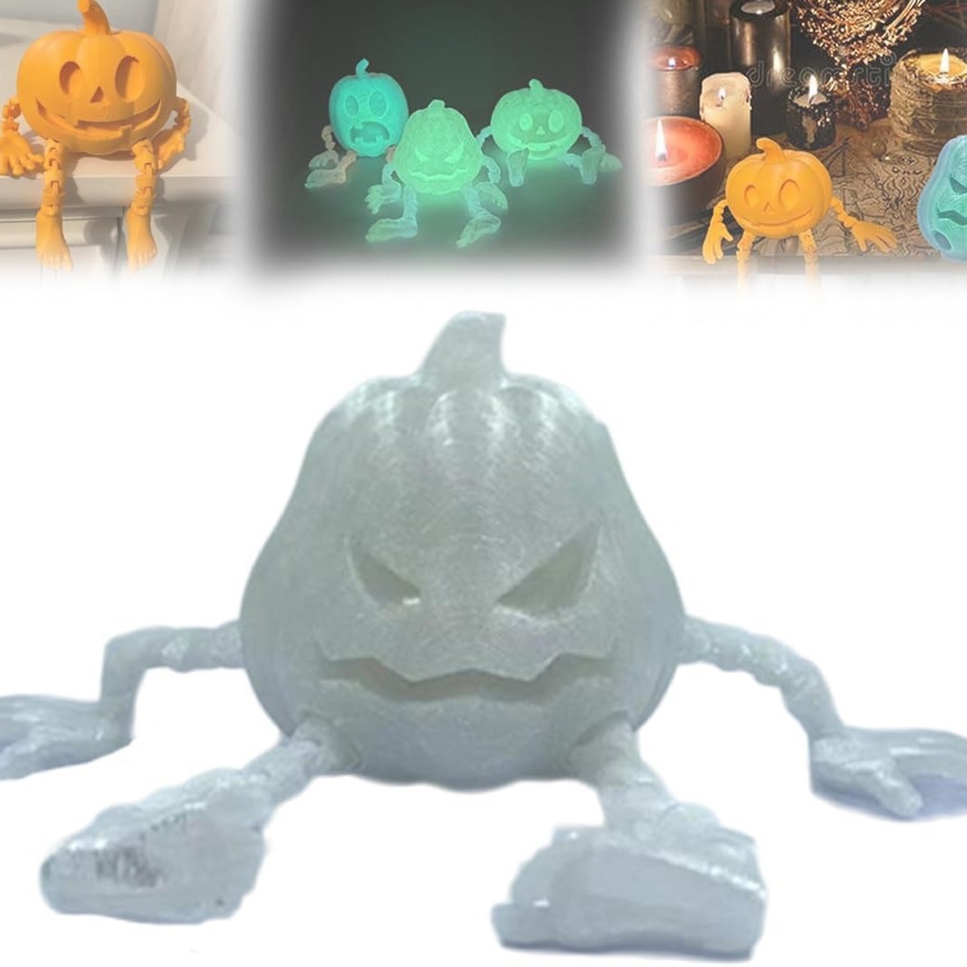 Halloween hit 3D printed pumpkin Printed Articulated Pumpkin Desk Decor_voghion.com