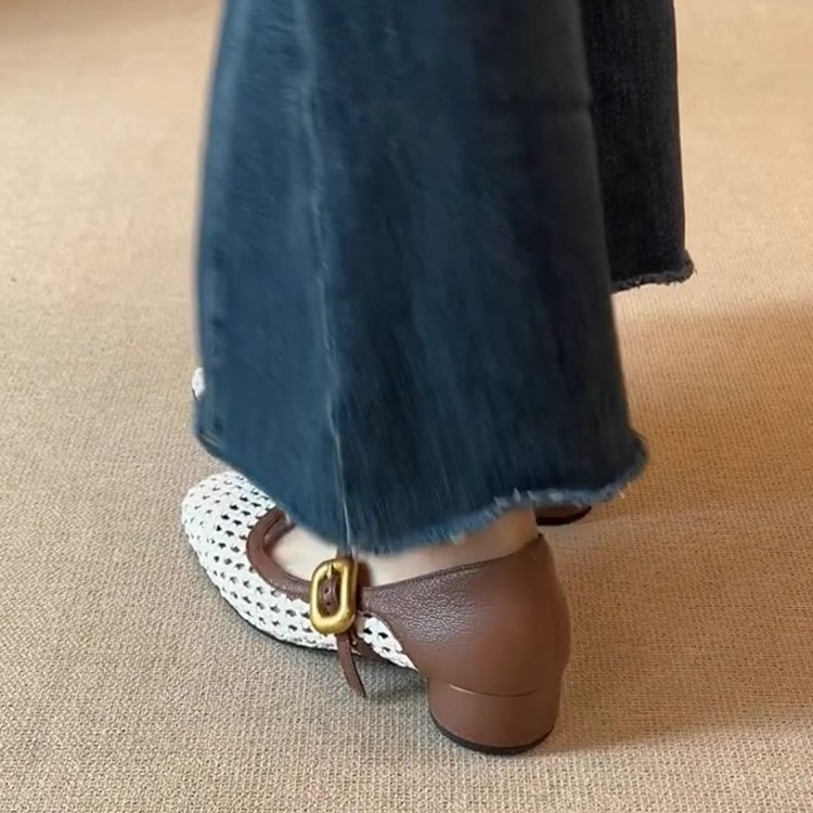 Vintage mary jane pumps voor dames van leer met blokhak_voghion.com