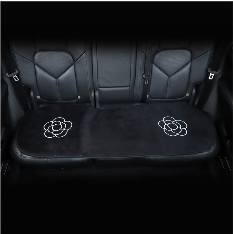 Camellia Car Seat Cushion Autumn and Winter Plush Comfortable Car Seat Cover High-End Car Interior Supplies