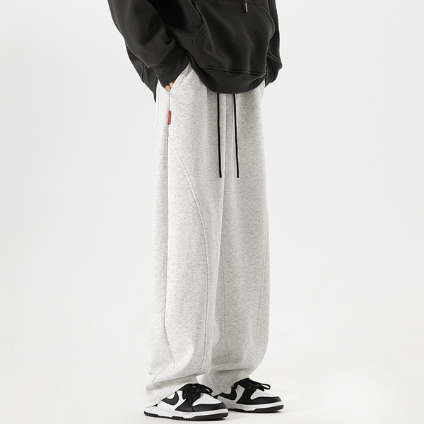 Men's burgundy sports autumn trousers