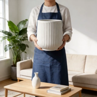 大口径塑料花盆仿真树假花装饰盆落地盆蛋形生态瓶塑料聚宝盆道具