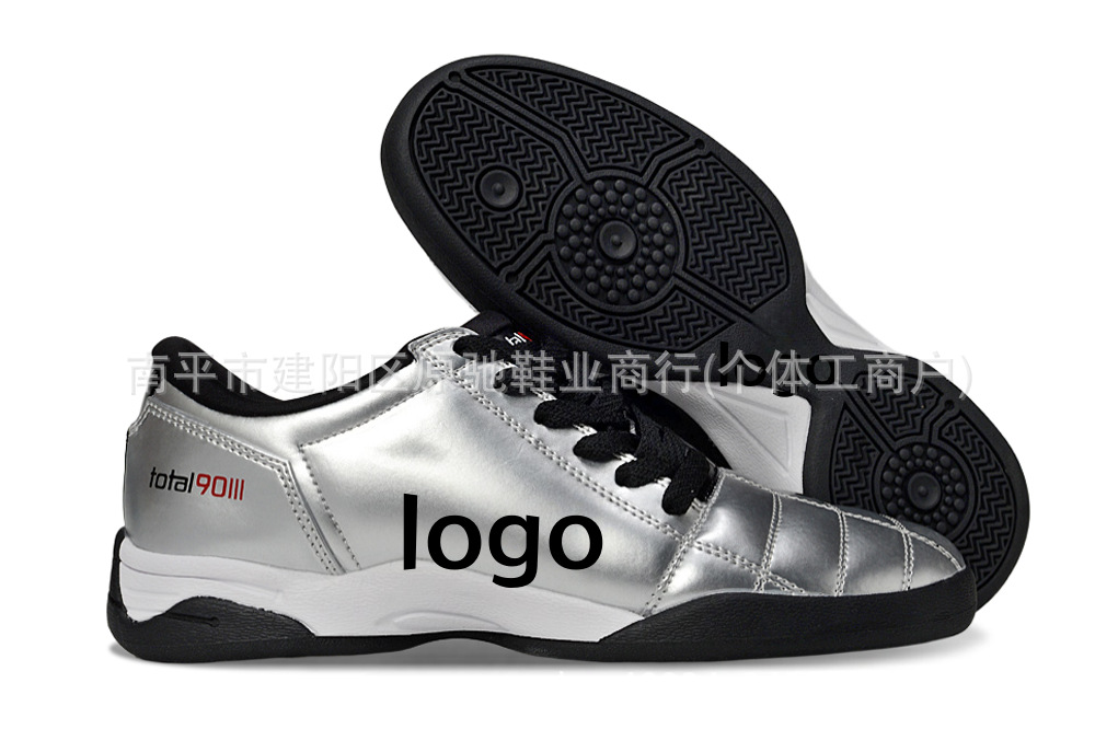 Fábrica de Putian al por mayor T90 serie interior MD fondo plano zapatos de fútbol de fondo bajo entrenamiento césped interior y exterior