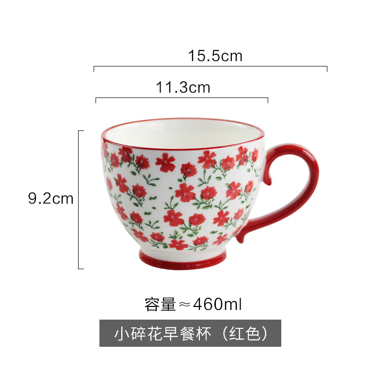 Hermosas tazas de Navidad pintadas a mano creativas lindas tazas de cerámica esmaltadas con tazas de dibujos animados de color con cucharas tazas de desayuno