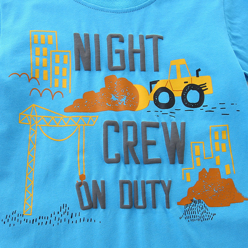 Children's Knit Cotton Set for Summer - 2-Piece Top with Cartoon Print, Round Neck, Boys' Fashion Athletic Wear