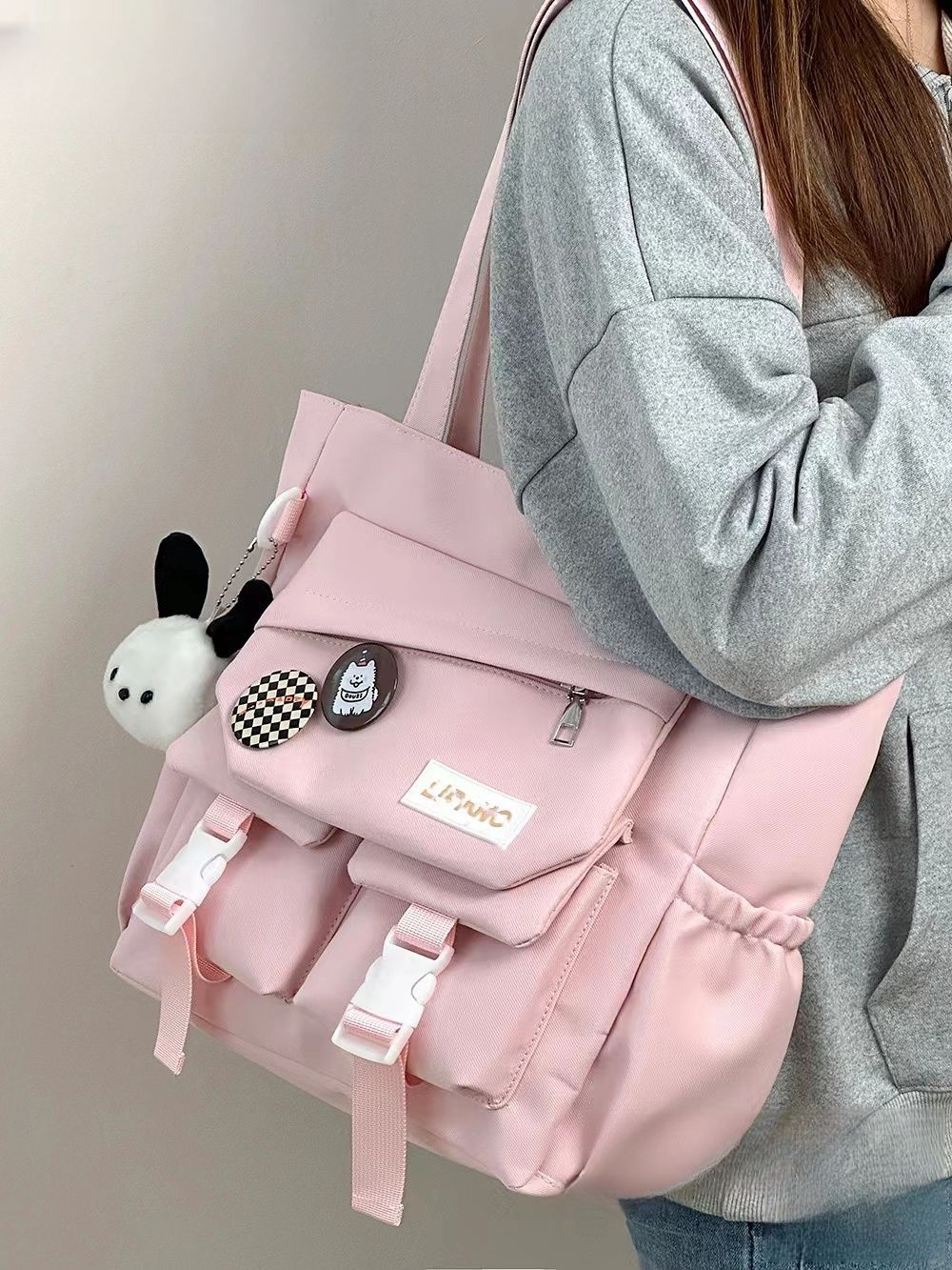 Japanese-style simple and versatile single-shoulder bag, soft girl handbag, student large-capacity tote bag for class commuting, girls undefined