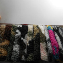 现货小颗粒羊羔绒小米粒羊羔绒提花迷彩羊羔毛皮时装童装面料批发