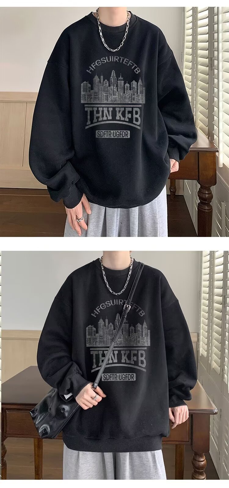 boy Printed Winter Sweatshirt 2024 Spring Autumn Korean New Loose Top Hong Kong Style Trendy Men's Jacket_viptrois.com
