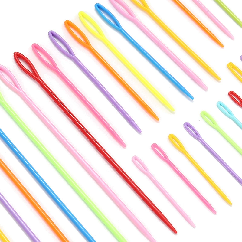 Трансграничные горячие продажи цветные пластиковые иглы для глаз для детей ручной работы