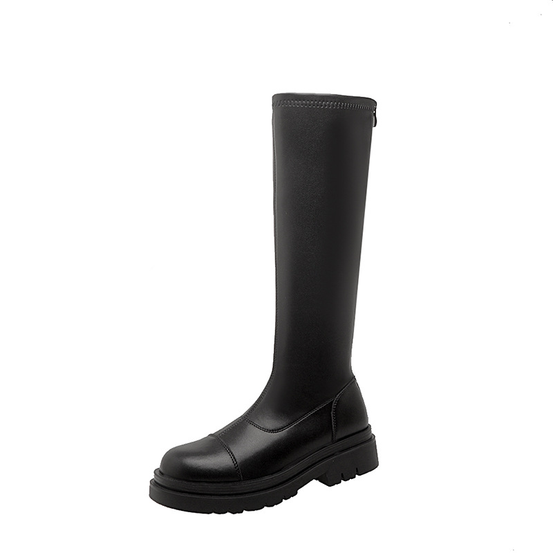 Pequeñas botas de altura hasta la rodilla zapatos de otoño e invierno para mujer botas finas botas elásticas de caballero botas altas de suela gruesa image 7