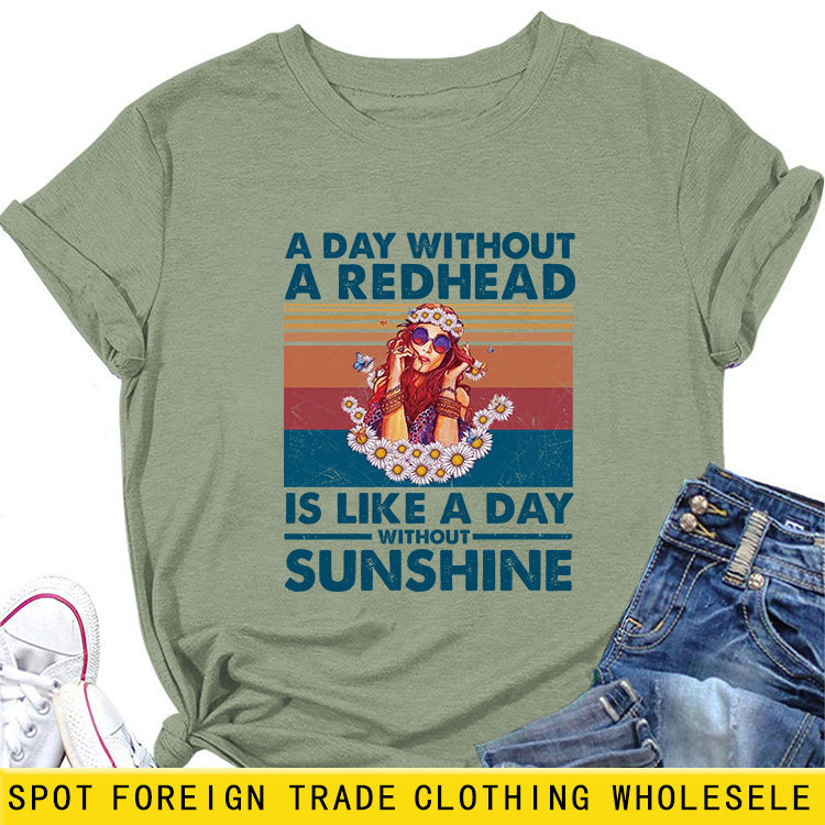 Europe and the United States ebay independent station new fashionable personality A DAY WITHOUT A ladies crew neck short sleeve T-shirt wholesale