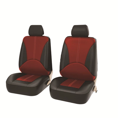 Universal seat cover leather light luxury seat cover - black-and-red-spliced-two-seater-4-piece-set-general