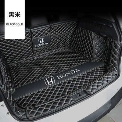 Special car VV fully surrounded trunk mat trunk mat factory direct one-piece delivery rear warehouse mat (Trunk Mat) - fully-enclosed-black-and-beige-plus-style-diamond-vv-material-message-model-year