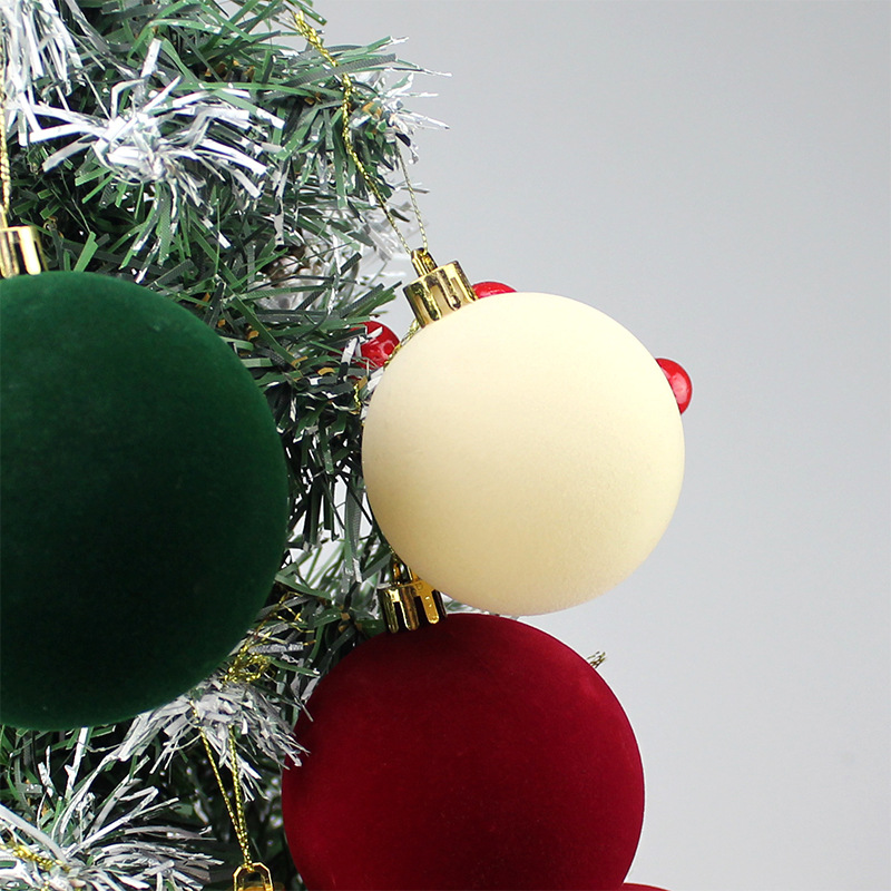 Bolas de Navidad flocadas 6CM / 12pcs flocadas bolas de Navidad decoraciones navideñas fábrica tienda directa Navidad image 5