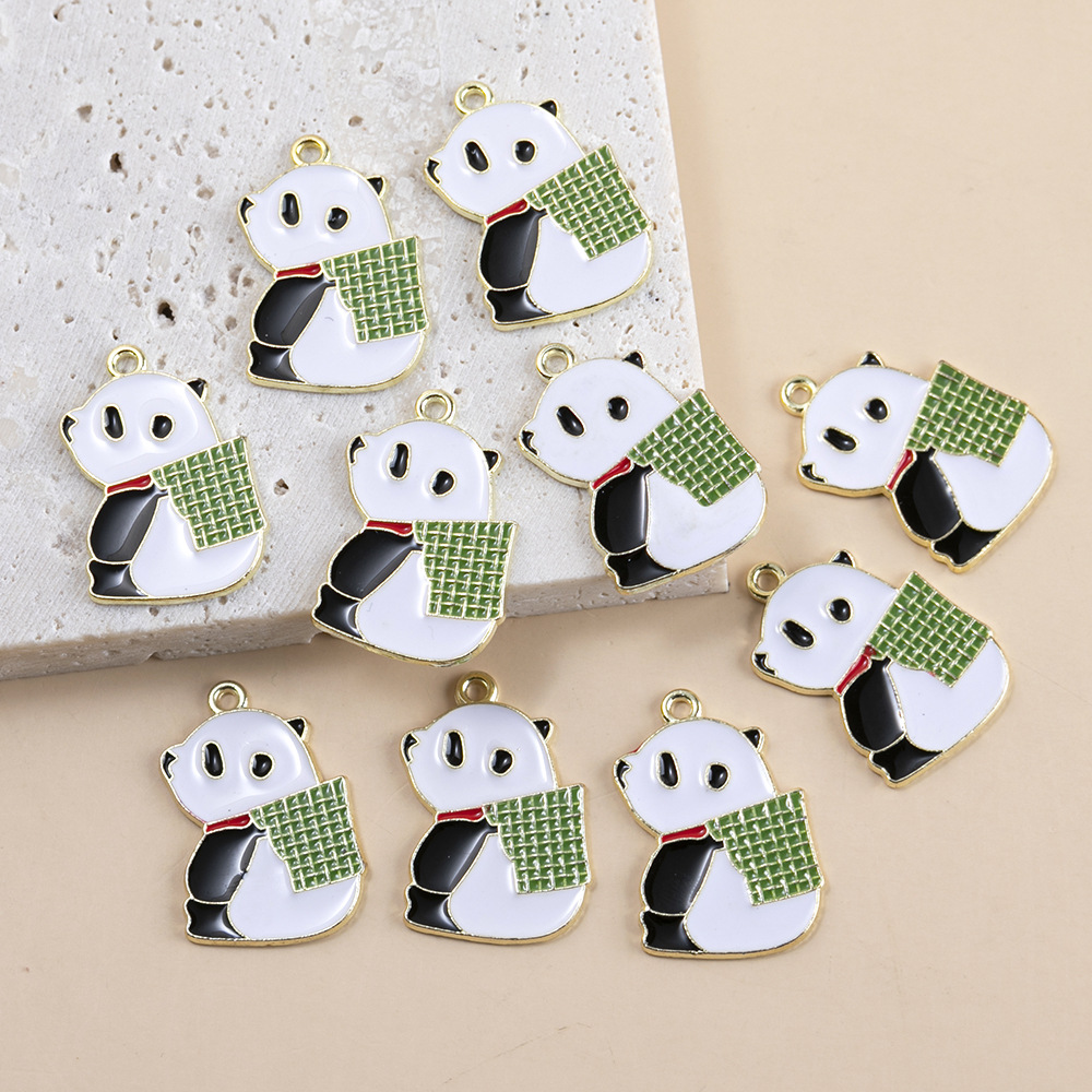 1 Piece Cute Panda Alloy Enamel Plating Pendant Jewelry Accessories display picture 2