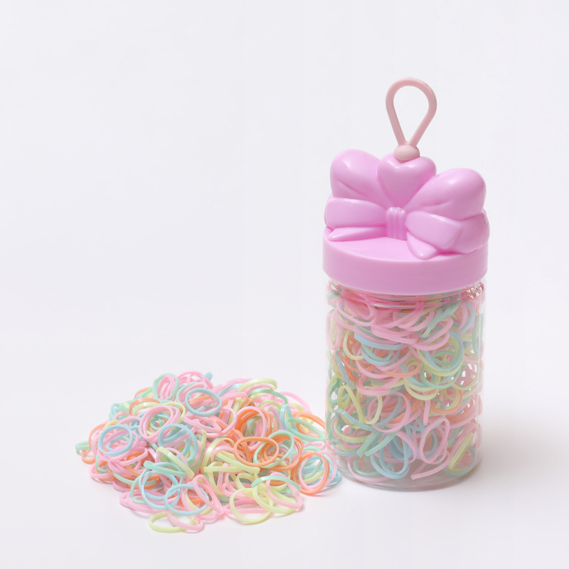 Gomas para el pelo infantiles en envase – negras, gruesas, no dañan el cabello