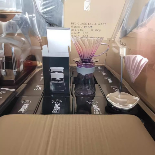 New electroplated colorful coffee pot glass heat-resistant microwaveable high borosilicate glass filter cup filter