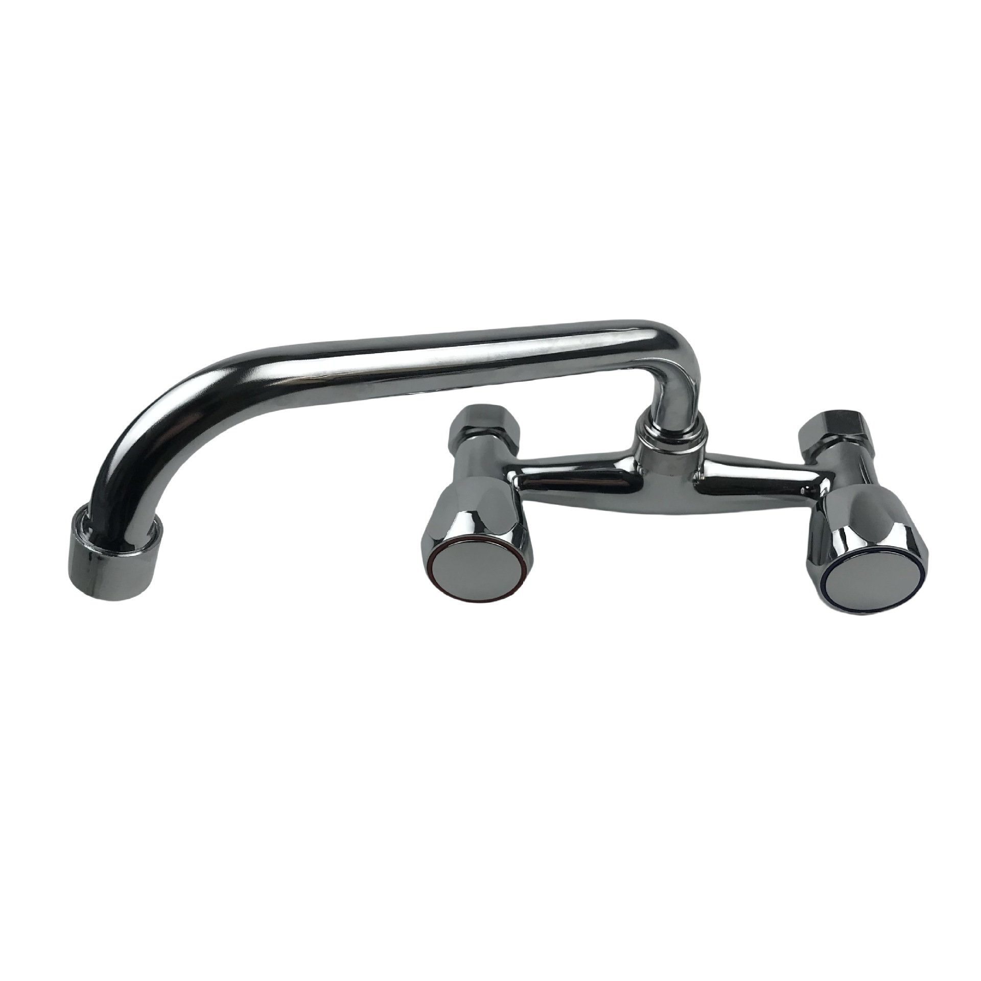 Cocina de doble orificio lavavajillas balcón lavavajillas lavabos grifos de aleación de zinc en la pared grifos calientes y fríos