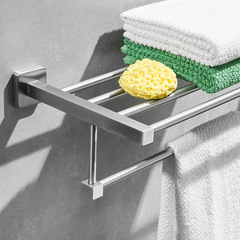 304不鏽鋼拉絲浴巾架酒店衛生間賓館毛巾架置物架毛巾杆掛件套裝