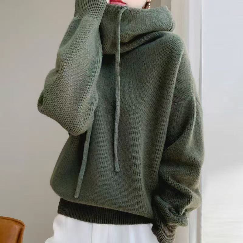 Damenbekleidung Damen Oversize Rollkragenpullover – Grobstrickpullover mit Zopfmuster – Gemütliche Winter-Loungewear (S-XL)_voghion.com