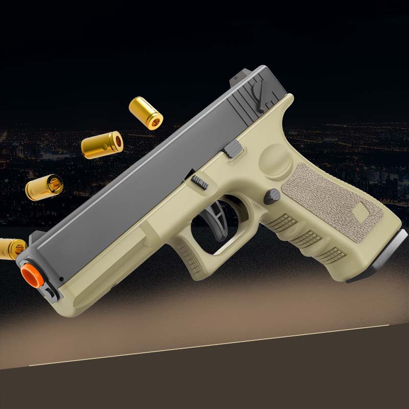 Transfronterizos Amazon Glock pistola de casco de pistola maquinaria de disparo continuo vacío colgar pistola de juguete para niños temu