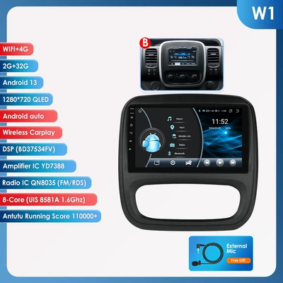 car Android large screen — DVD Navigation - 2-32g-wifi-4glte-8581a-carplay-eight-nuclear-9inch-suitable-for-14-21-traficopel-vivaro-medium-and-low-configuration