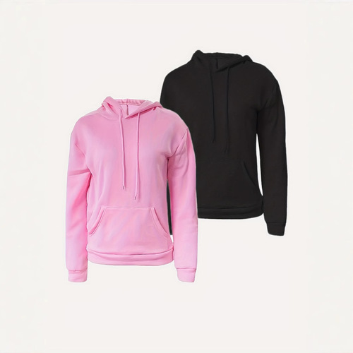 【European size】solid color drawstring hoodie, factory