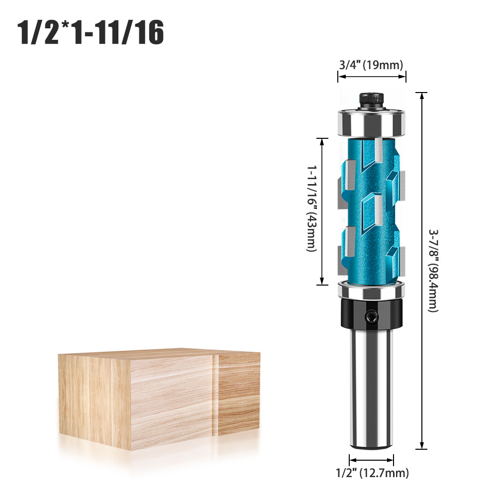 Carpintería doble rodamiento recorte espiral cuchillo recorte cuchillo abandonado fresa rodamiento perfil CNC herramienta de talla